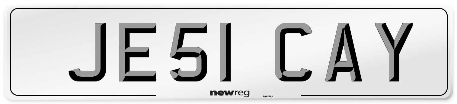 JE51 CAY Number Plate from New Reg